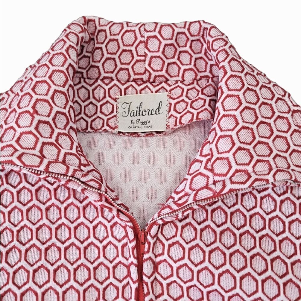 NEW Vintage 60's Handmade Red Geometric Mod Sleeveless Mini Dress Modern Large - Picture 8 of 10